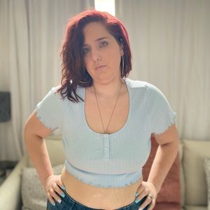 Pointelle Rib Crop Henley BP.